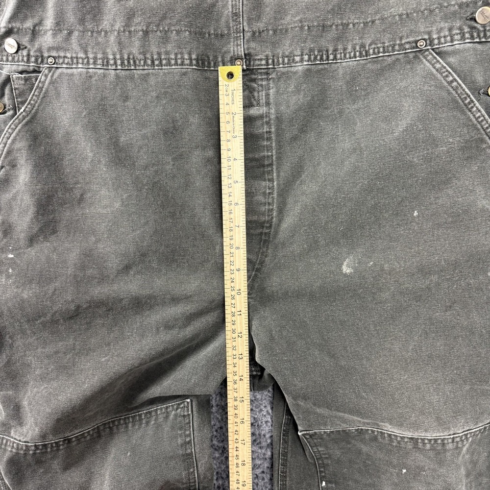 Carhartt Duck Bib Overalls Mens 44x32 R06 MOS Moss Green Double Knee Canvas USA - Picture 13 of 15